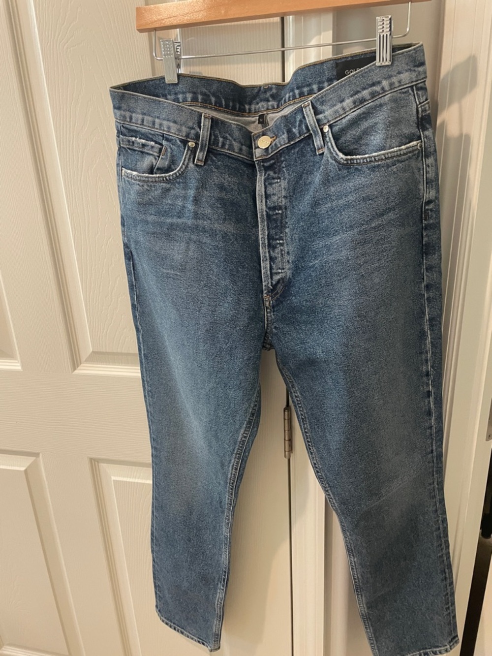 Goldsign Slim Straight Jeans in Medium Blue Wash
